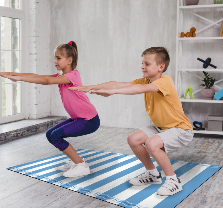 Mėlynai ir baltai dryžuotas jūreivio kilimas - „Tenstickers“