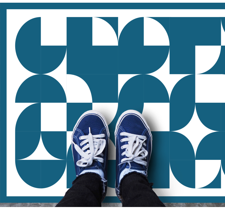 Mėlynas abstraktus motyvas geometriniai kilimas - „Tenstickers“