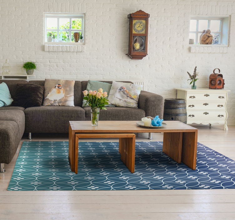 Stulbinantis mėlynas geometrinis vinilo kilimas - „Tenstickers“