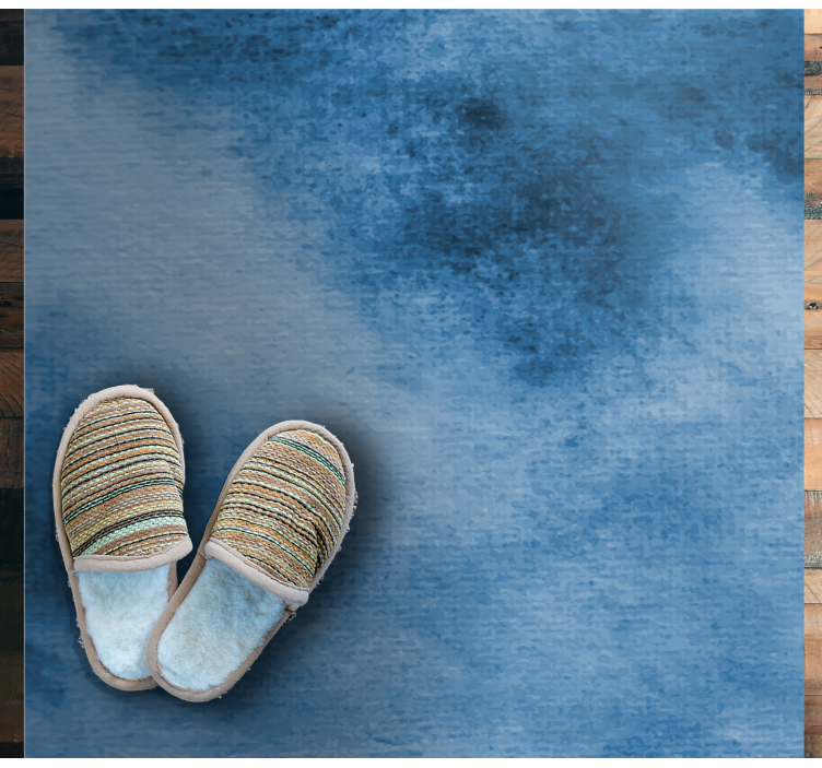 Mėlynas gradiento stilius vonios kambario vinilo kilimėlis - „Tenstickers“