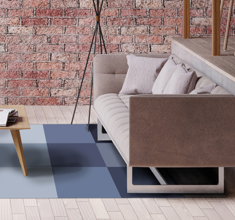 Mėlynas languotas raštas geometriniai kilimas - „Tenstickers“