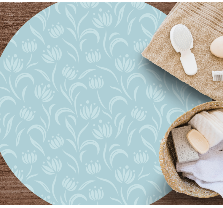 Mėlynas minkštas raštas gėlių rašto kilimėlis - „Tenstickers“