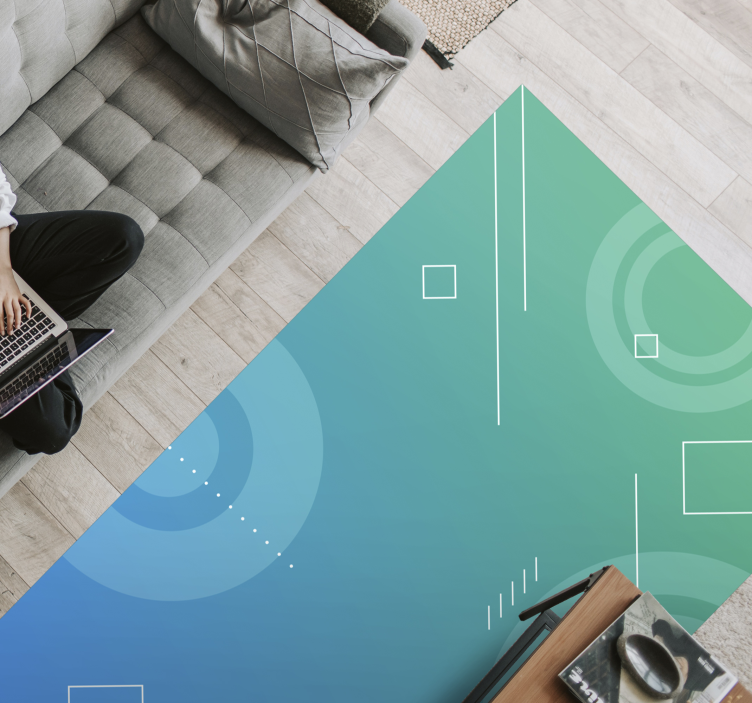 Mėlynas abstraktus geometrinis atspaudas - „Tenstickers“