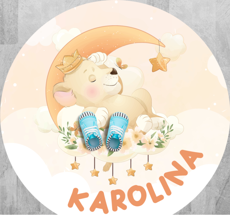 Mieguistas liūtas vinyl kilimėlis su vardu - „Tenstickers“