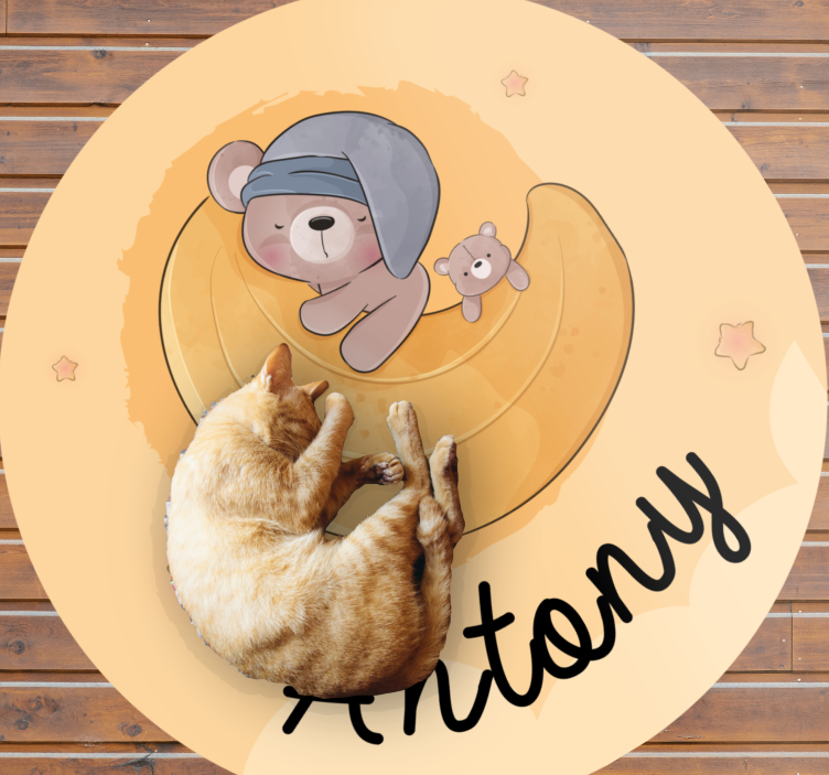 Viniliniai kilimėliai su miegančiu lokiu ir vardu - „Tenstickers“