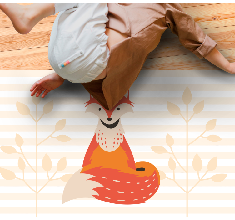 Miela lapės iliustracija vaikų vinilinė kilimėlė - „Tenstickers“