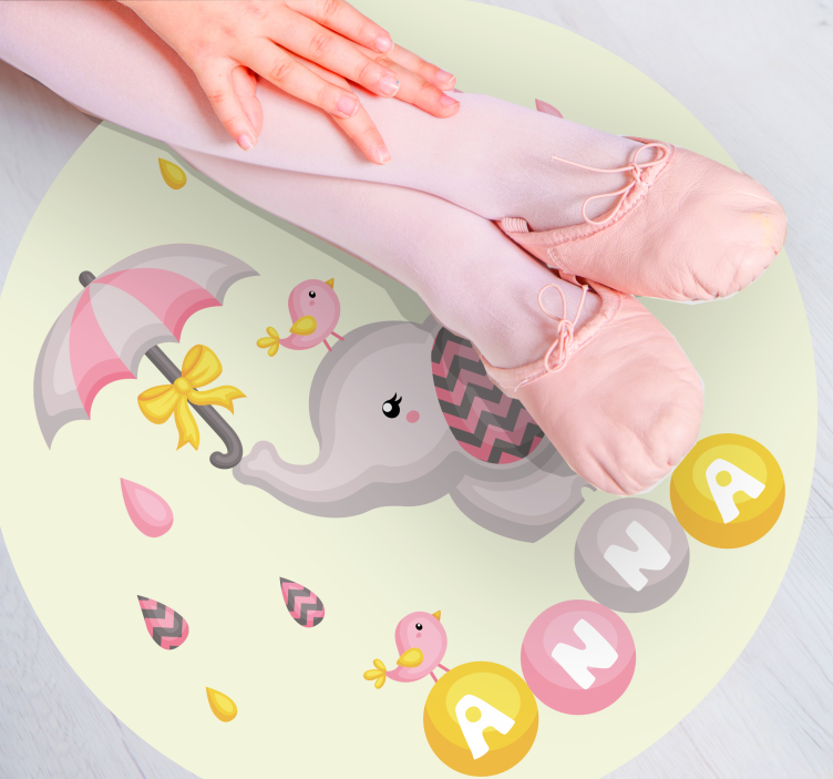 Mielas dramblio dizainas vinyl kilimėlis su vardu - „Tenstickers“