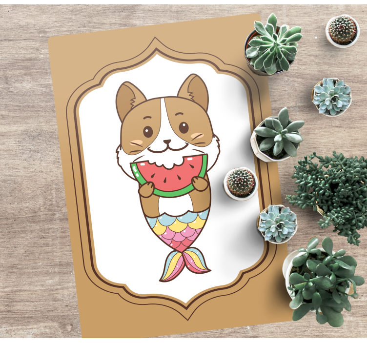 Mielas undinės personažas gyvūnų vinilo kilimėlis - „Tenstickers“