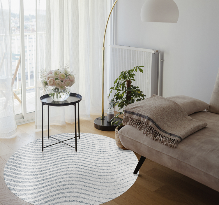 Minkštų bangų raštai vinilinis kilimas svetainei - „Tenstickers“