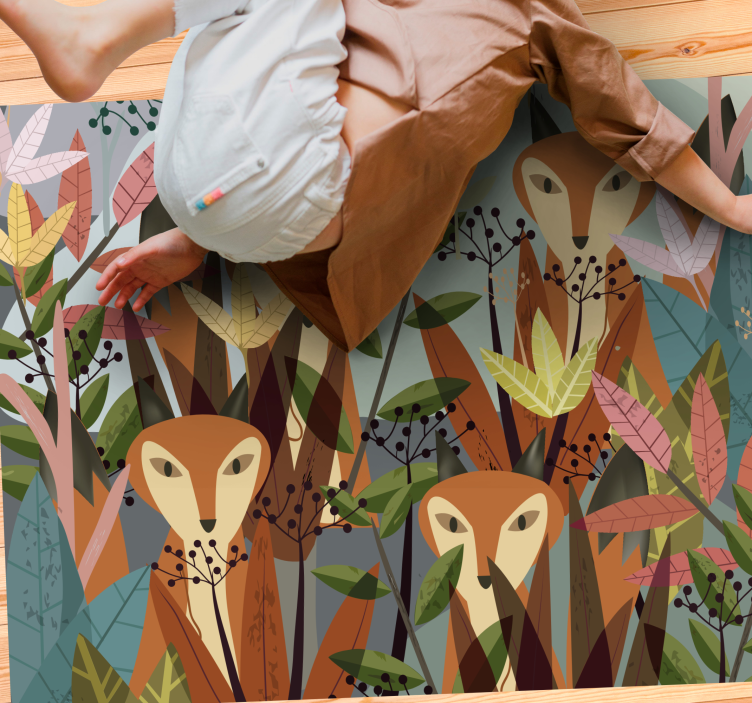 Miško faunos menas gyvūnų vinilo kilimėlis - „Tenstickers“