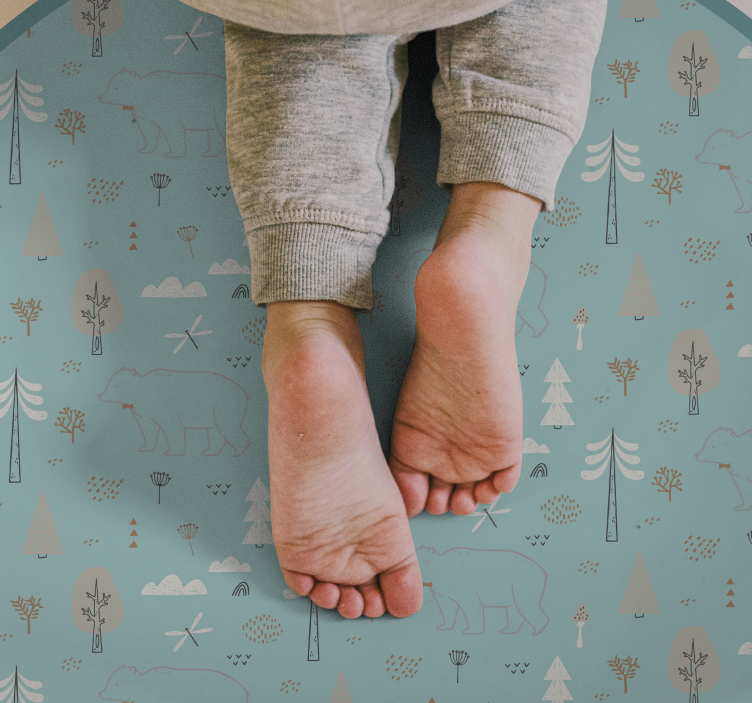 Miško gyvūnų scena kilimas vaiko kambariui - „Tenstickers“