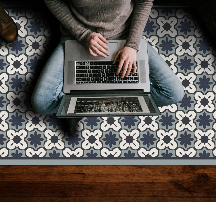 Pilka klasikinė kompozicija mozaikinė vinilo kilimėlė - „Tenstickers“