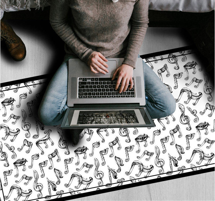 Muzikos natų dizainas paaugliams vinilo kilimėlis - „Tenstickers“