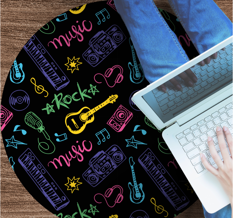 Muzikos piktogramų raštas paaugliams vinilo kilimėlis - „Tenstickers“