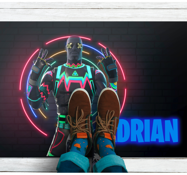 Neoninių personažų demonstravimas vinyl kilimėlis su vardu - „Tenstickers“