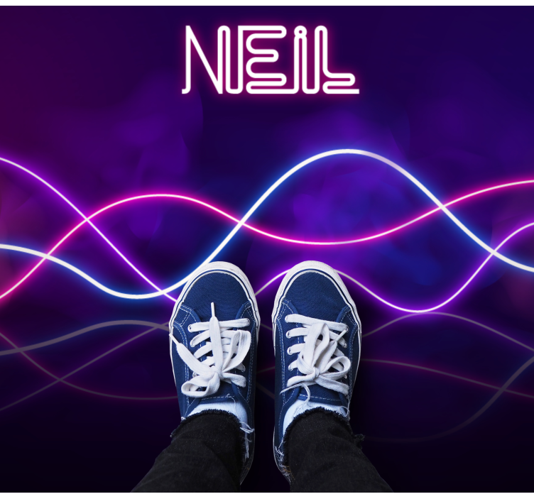 Neoninių šviesų ekranas vinyl kilimėlis su vardu - „Tenstickers“