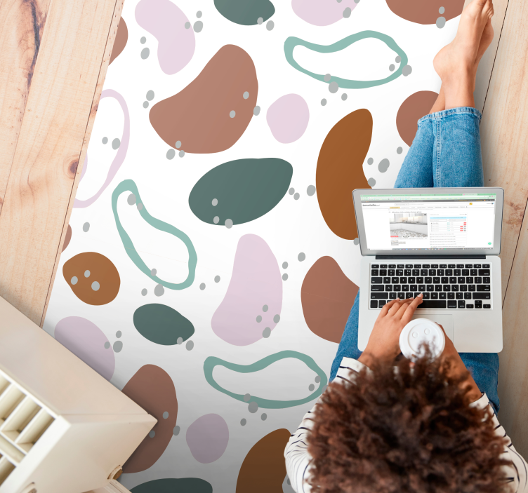 Netaisyklingos abstrakčios formos raštas minimalus kilimas - „Tenstickers“