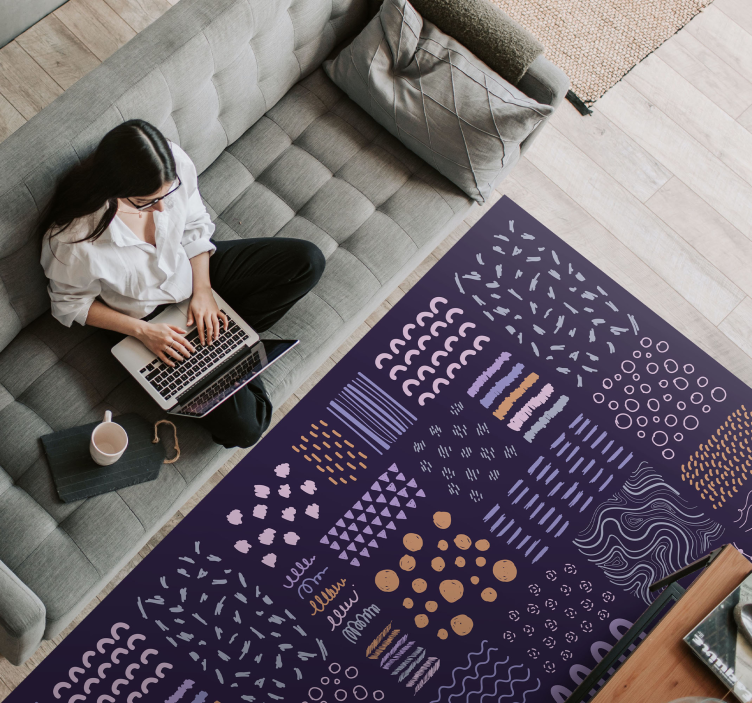 Nupiešti logotipo taškeliais geometriniai kilimai - „Tenstickers“