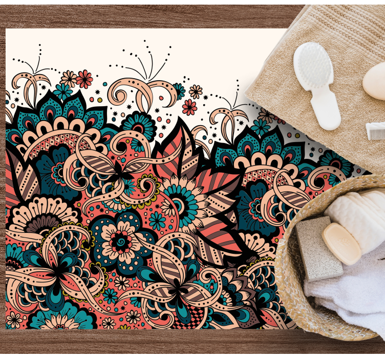 Ornamentas arabiškas gėlių stiliaus gėlių kilimas - „Tenstickers“