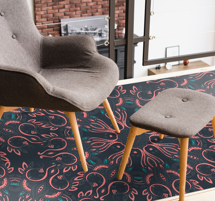 Paisley aštuonkojis gyvūnų vinilo kilimėlis - „Tenstickers“