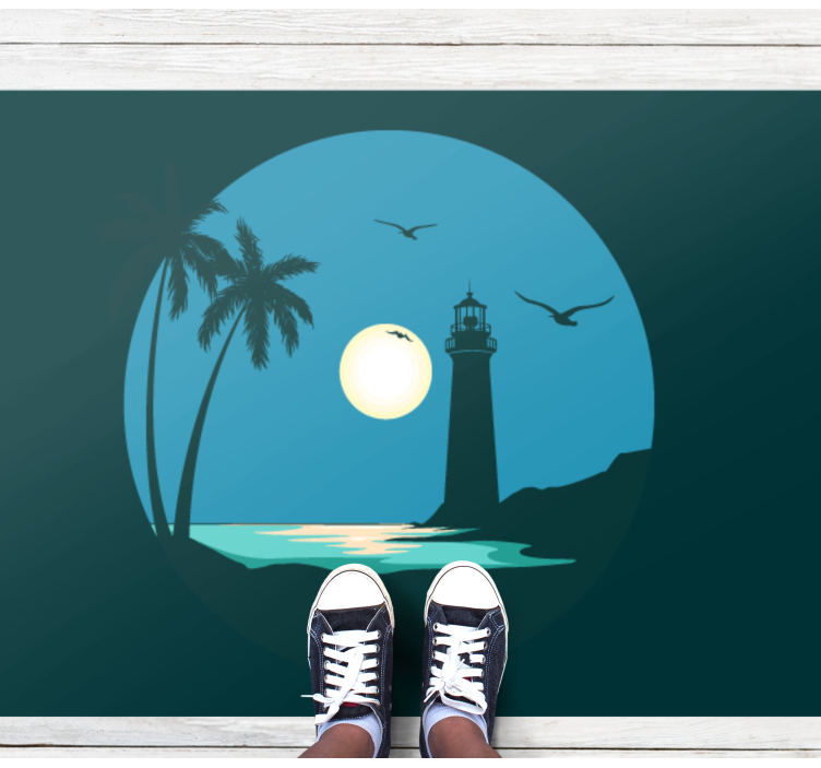 Pakrantės švyturio vaizdas gamtos vinilinis kilimas - „Tenstickers“
