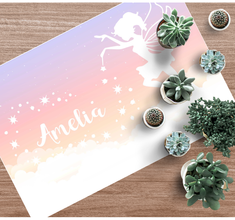 Pasirinktinis fėjų debesis vinyl kilimėlis su vardu - „Tenstickers“