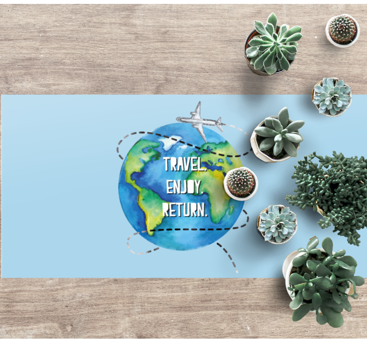 Pasaulio žemėlapis vinilo kilimėlis kelionės džiaugsmas - „Tenstickers“