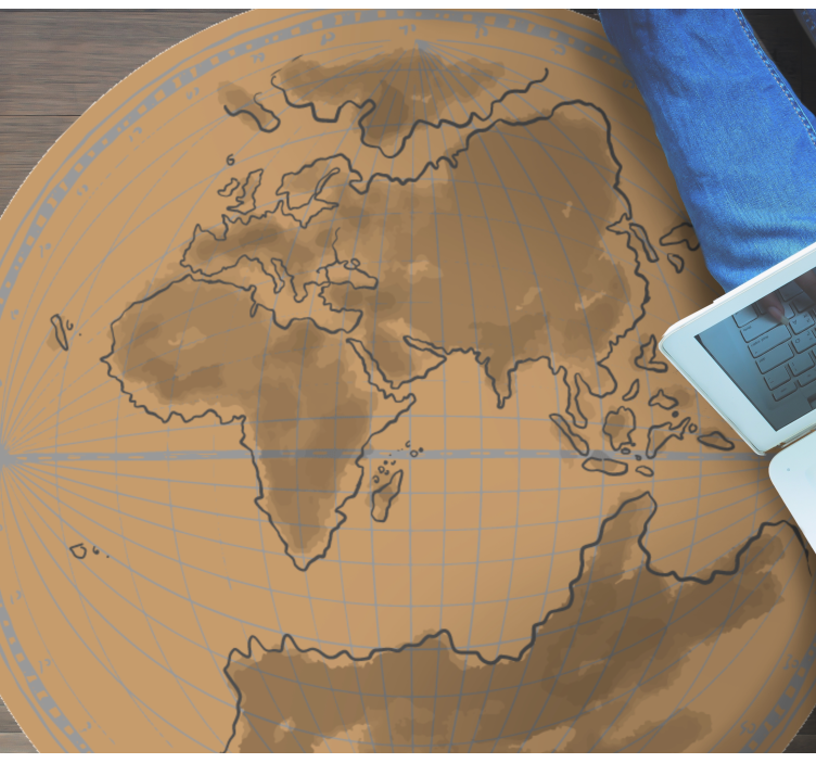 Pasaulio žemėlapis vinilo kilimėlis kontūrais - „Tenstickers“