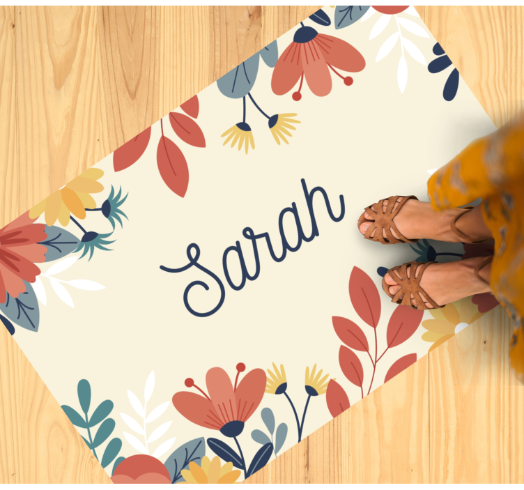 Pasirinktinis gėlės pavadinimas vinyl kilimėlis su vardu - „Tenstickers“