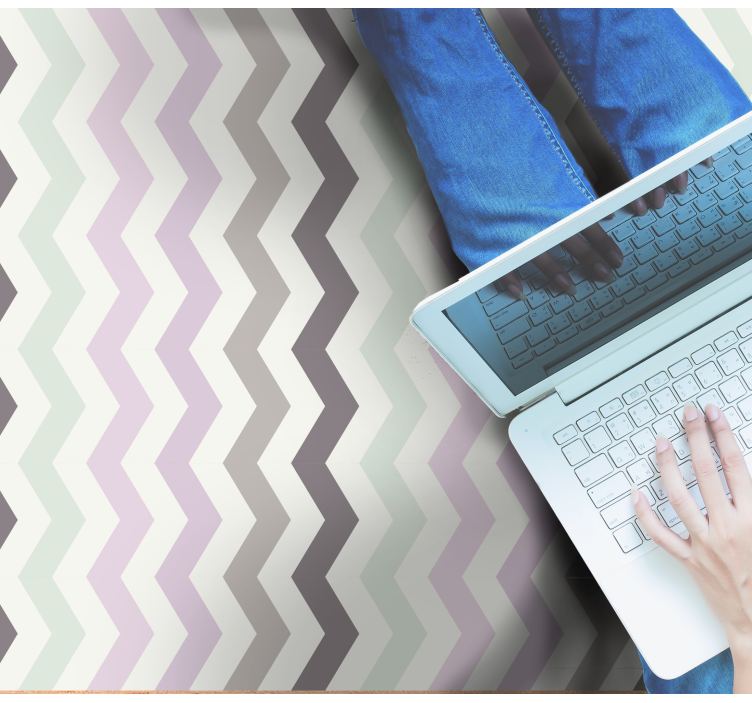 Pastelinis vientiso zigzago dizaino svetainės kilimas - „Tenstickers“