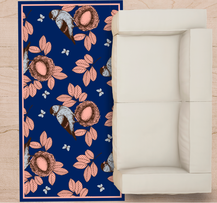 Paukščių lizdo botaninis motyvas gyvūnų vinilo kilimėlis - „Tenstickers“