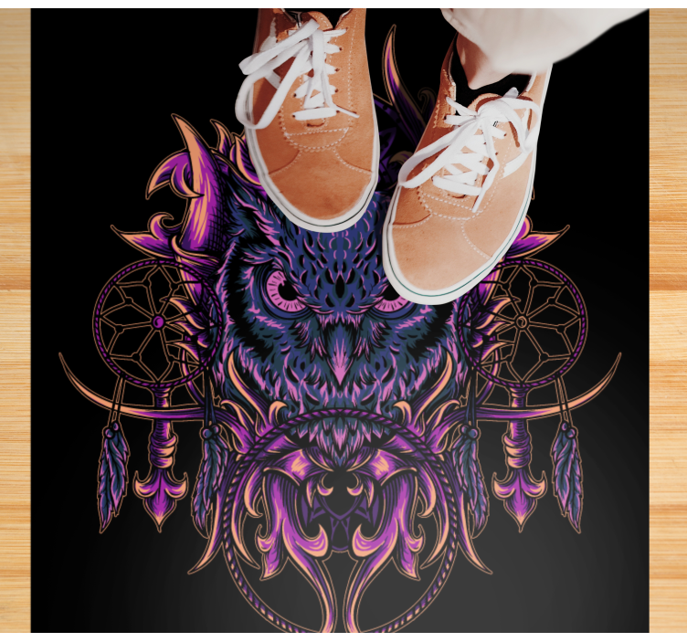 Pelėdos sapnų gaudyklės menas gyvūnų vinilo kilimėlis - „Tenstickers“