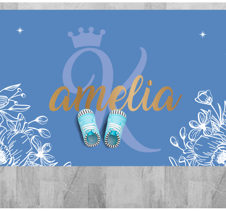 Gėlės pavadinimas ir inicialas paaugliams vinilo kilimėlis - „Tenstickers“