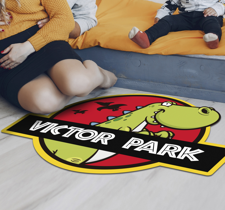 Personalizuotas jurassic park vaikų vinilo kilimas - „Tenstickers“