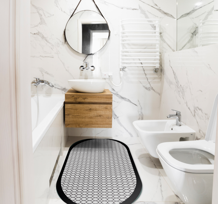 Pilkas ovalus minimalus vinilinis kilimas - „Tenstickers“