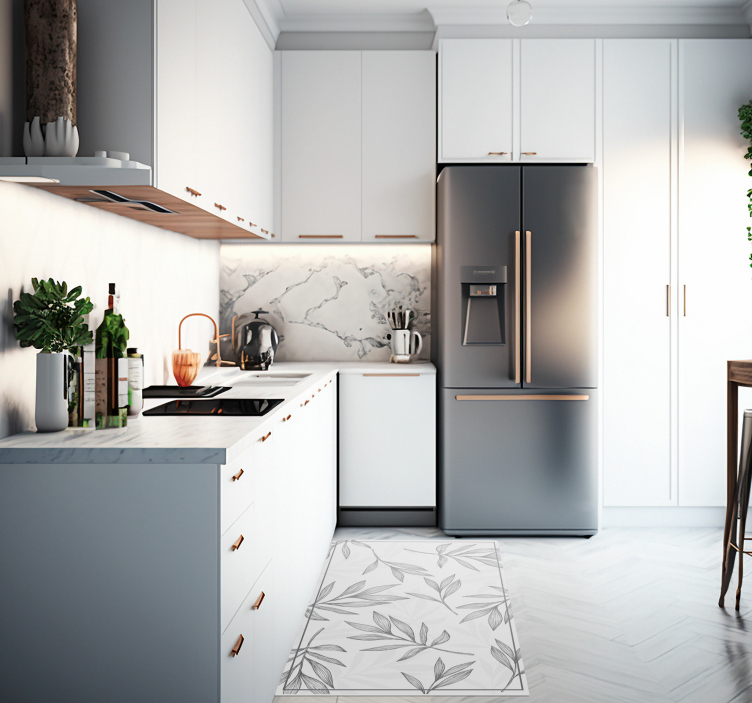 Pilki lapai ant balto fono vinilo kilimėlio - „Tenstickers“