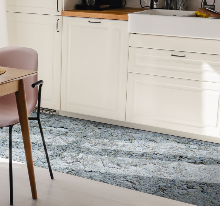 Pilkos spalvos akmens virtuvinis vinilinis kilimas - „Tenstickers“