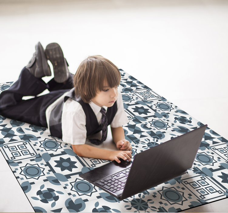 Pasakų pilkos spalvos plytelės dengtos vinilo kilimėliu - „Tenstickers“