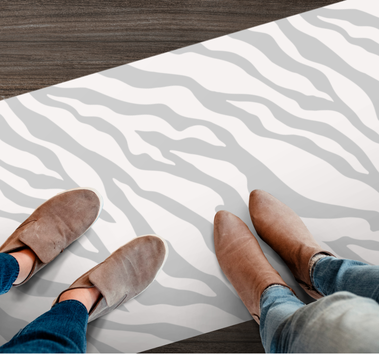 Pilkos zebro juostelės gyvūnų spaudos vinilo kilimėlis - „Tenstickers“