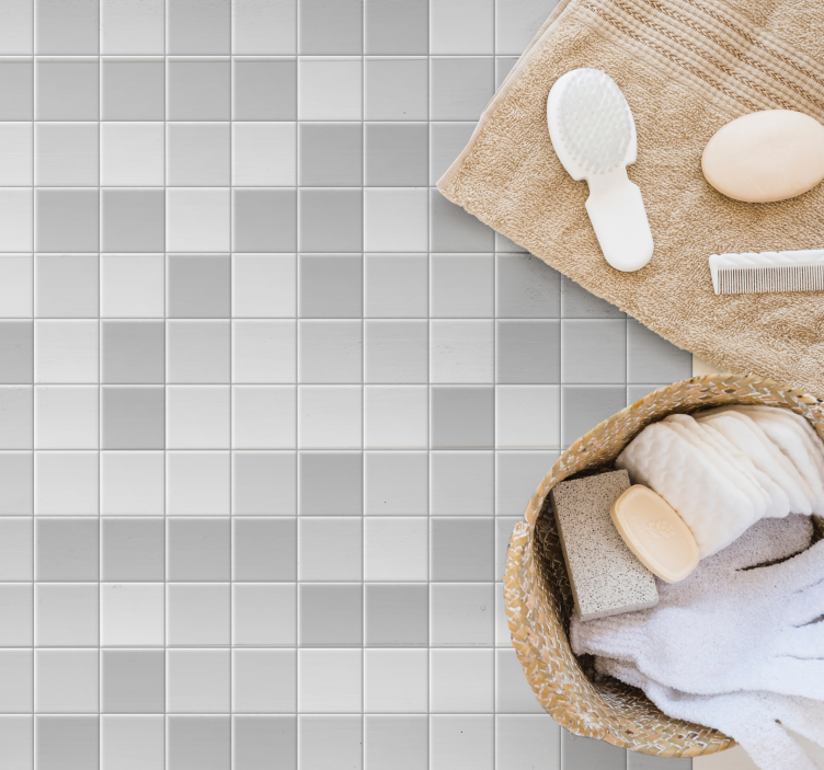 Pilka plytelių kvadratų plytelių kilimas - „Tenstickers“