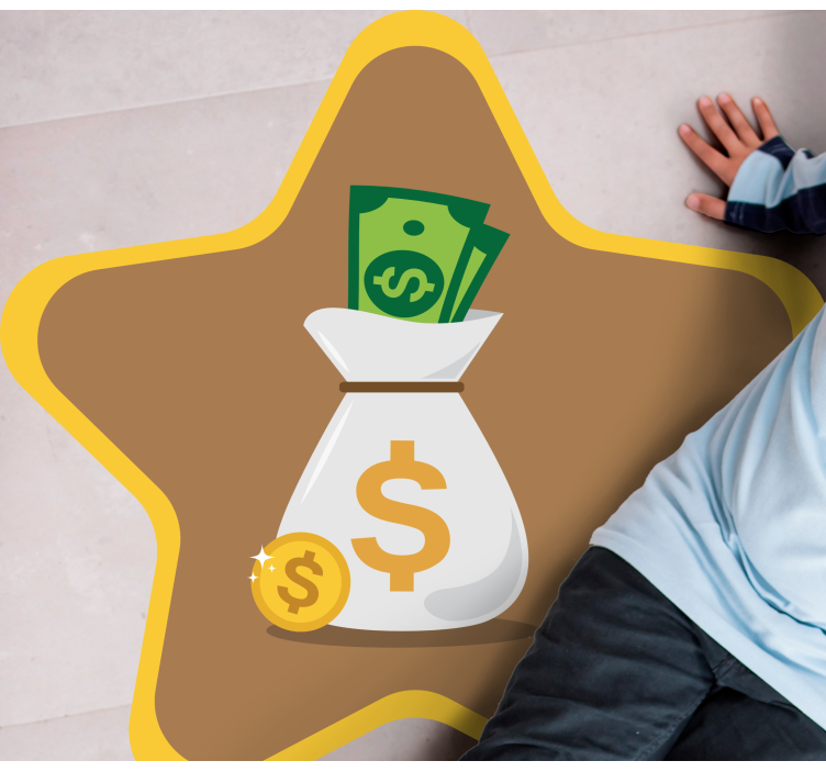 Pinigų maišo logotipas vinilinis kilimėlis - „Tenstickers“