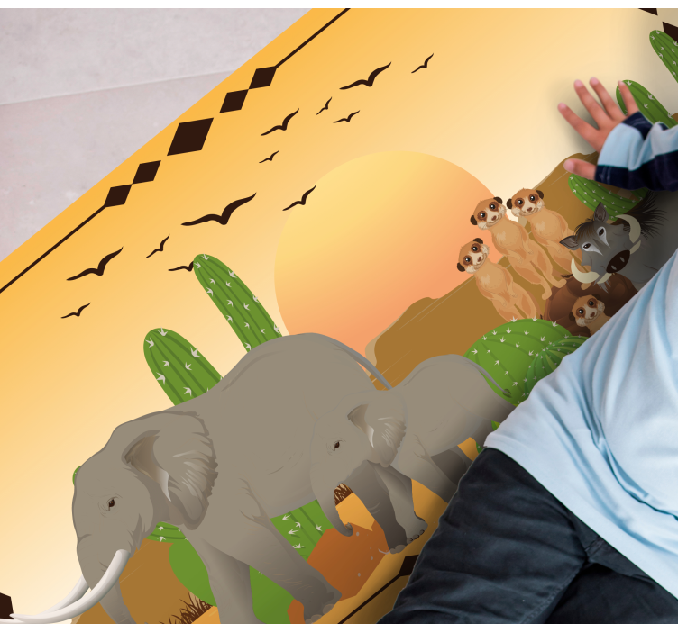 Prieblandos dramblių ekspedicija gamtos vinilinis kilimas - „Tenstickers“