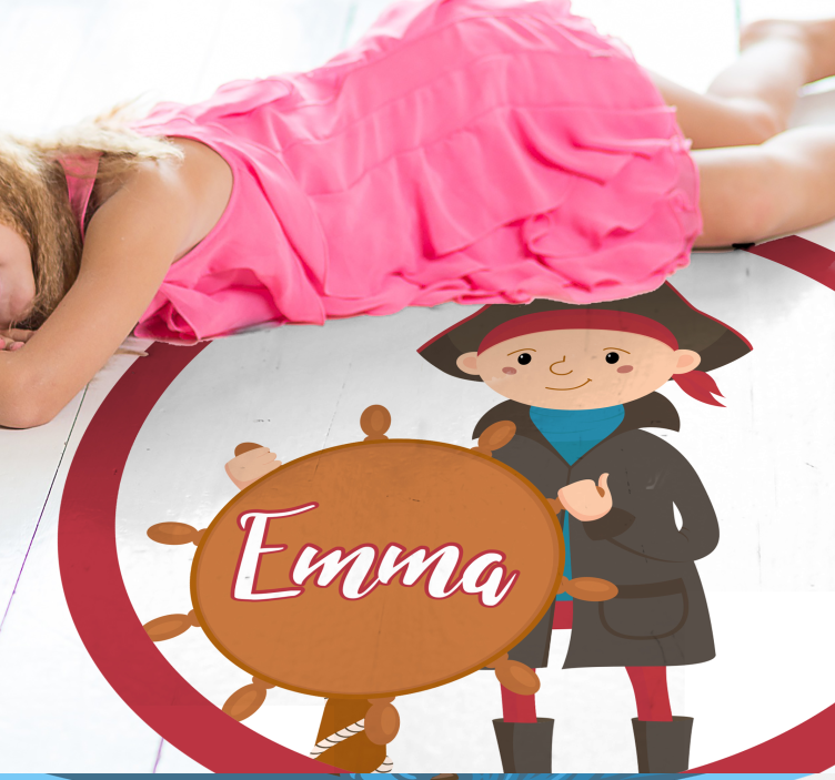 Pritaikomas piratas vinyl kilimėlis su vardu - „Tenstickers“