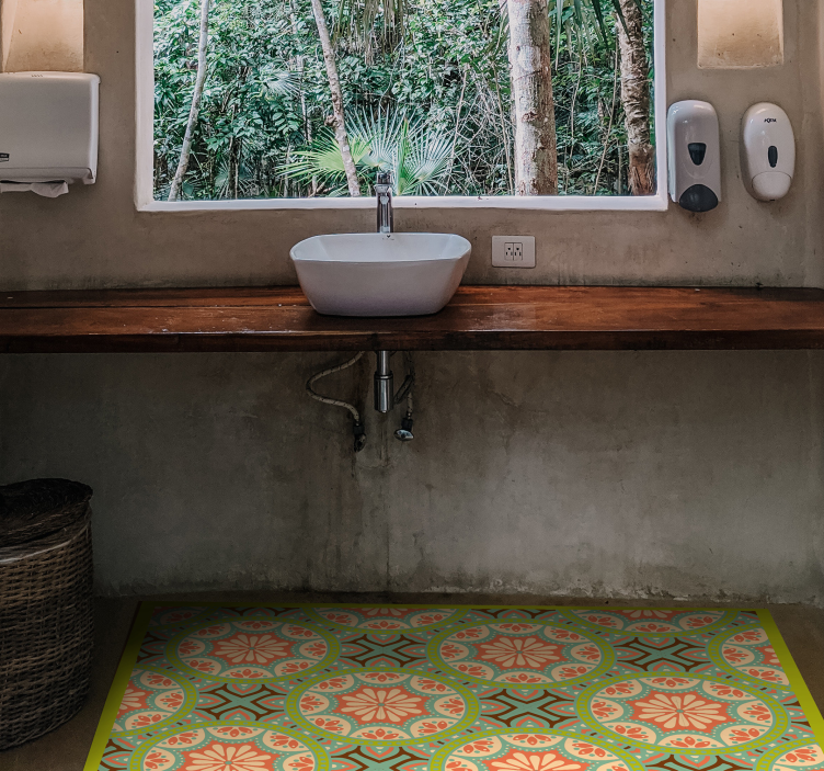 Puošnus plytelių raštas vonios kambario vinilo kilimėlis - „Tenstickers“