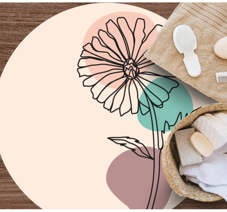 Ramunėlių gėlė gamtos linijos meno dizainas gėlių kilimas - „Tenstickers“