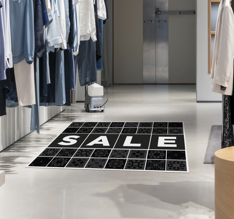 Rašto plytelių tekstinis pardavimas juodos dizaino vinilo kilimėl - „Tenstickers“