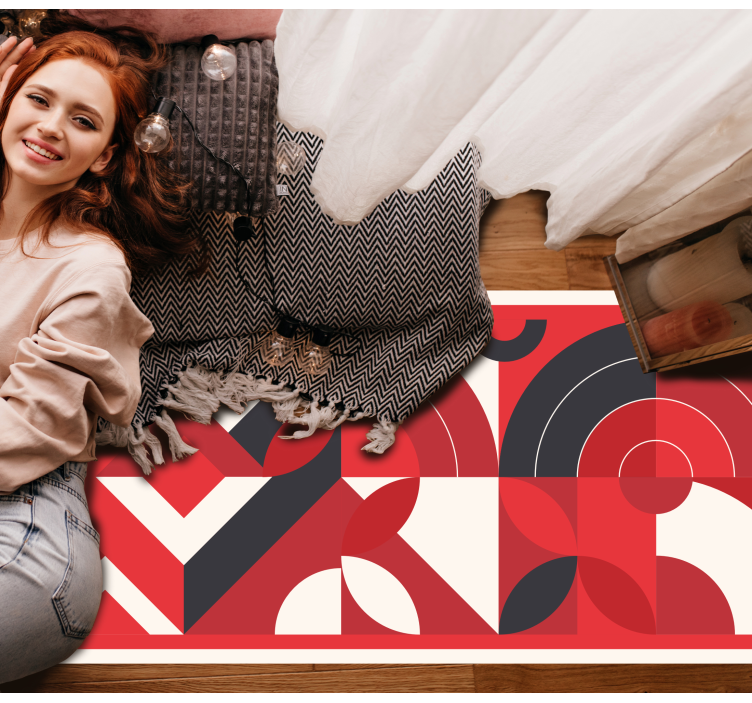 Raudoni geometriniai meniniai viniliniai stalo padekliukai - „Tenstickers“