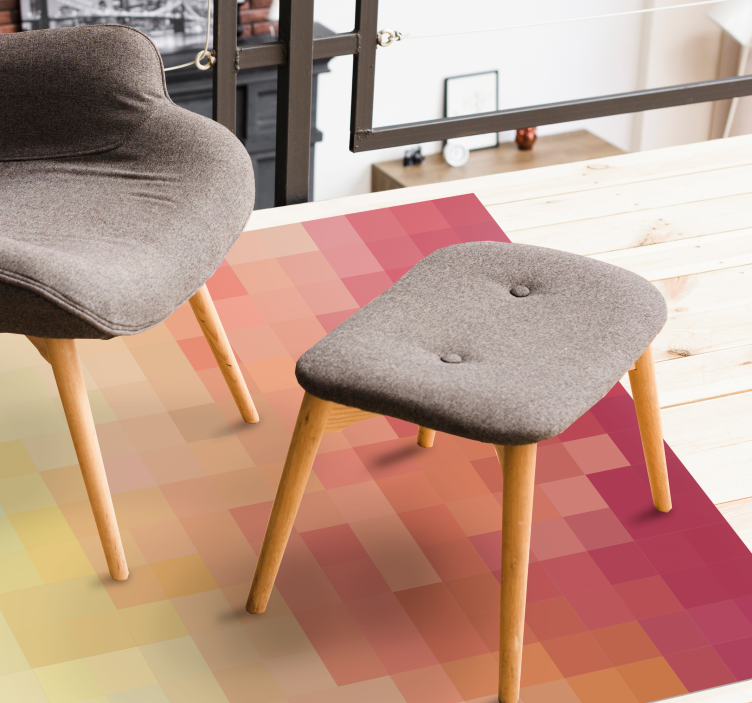 Raudono bloko gradiento modelis geometriniai kilimas - „Tenstickers“