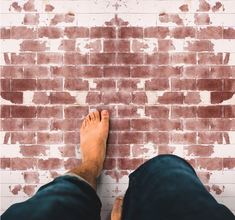 Raudonų ir baltų plytų dizaino akmens kilimasplytelės - „Tenstickers“