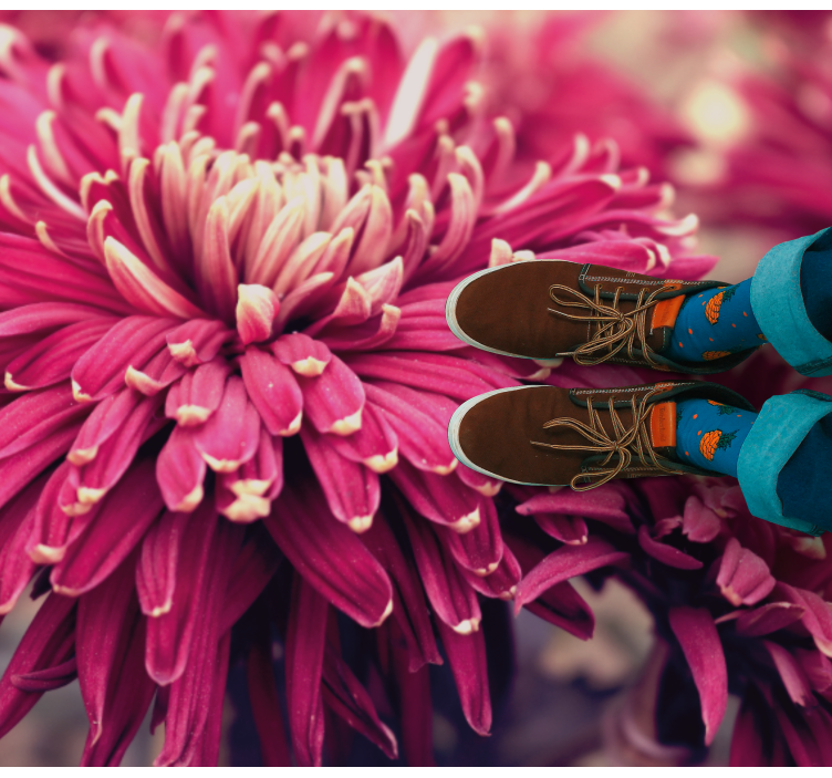 Realistiška chrizantema gėlių rašto kilimėlis - „Tenstickers“